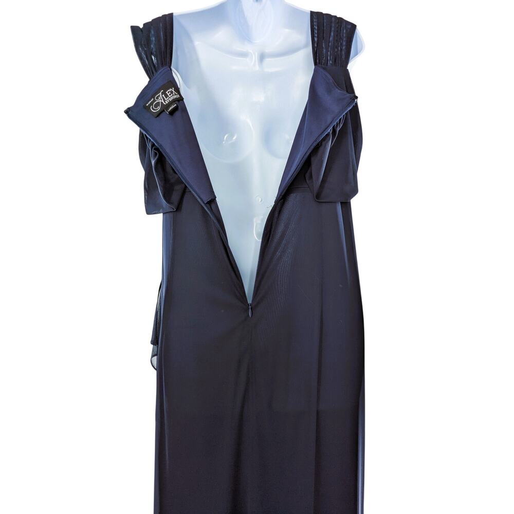 ALEX Evenings Navy Blue Dress Formal Gown Long Maxi Plus NEW - Picture 11 of 14